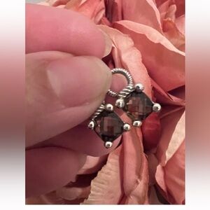 Judith Ripka sterling Silver smoky quartz Earring charms